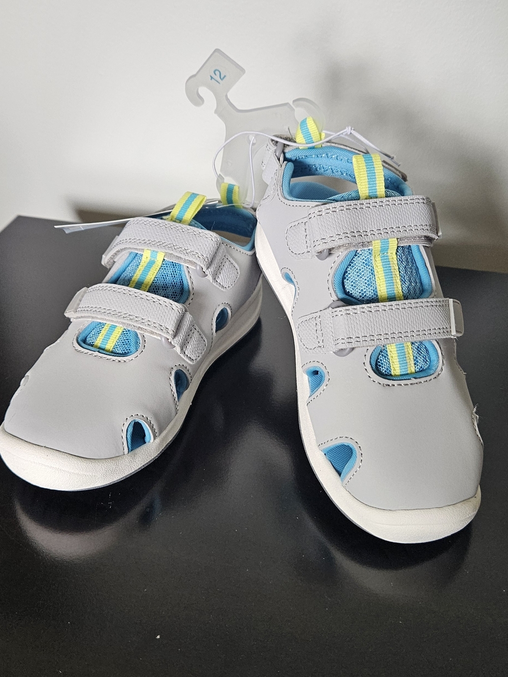 Kids Gray and Blue Active Sandals